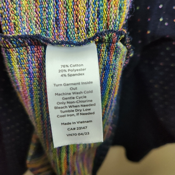 T By Talbots Rainbow French Terry Top Sz 3X - Picture 5 of 6